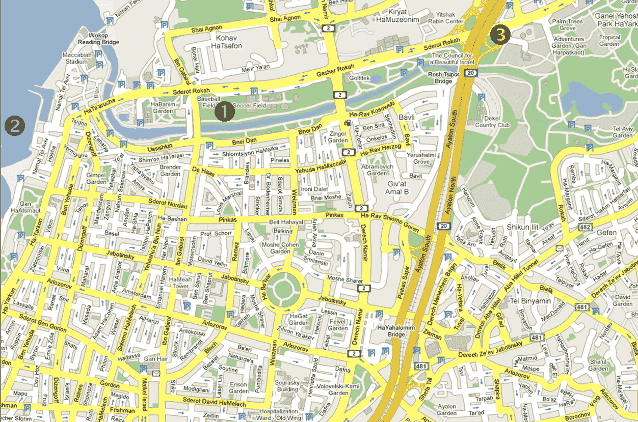 City map Tel Aviv Israel